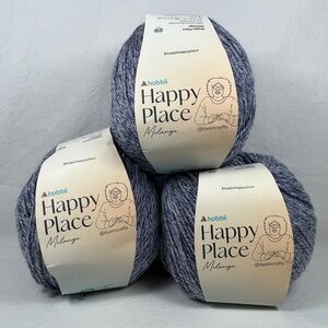 HOBBII Happy Place Melange Yarn #20 Blueberry (3 Balls)